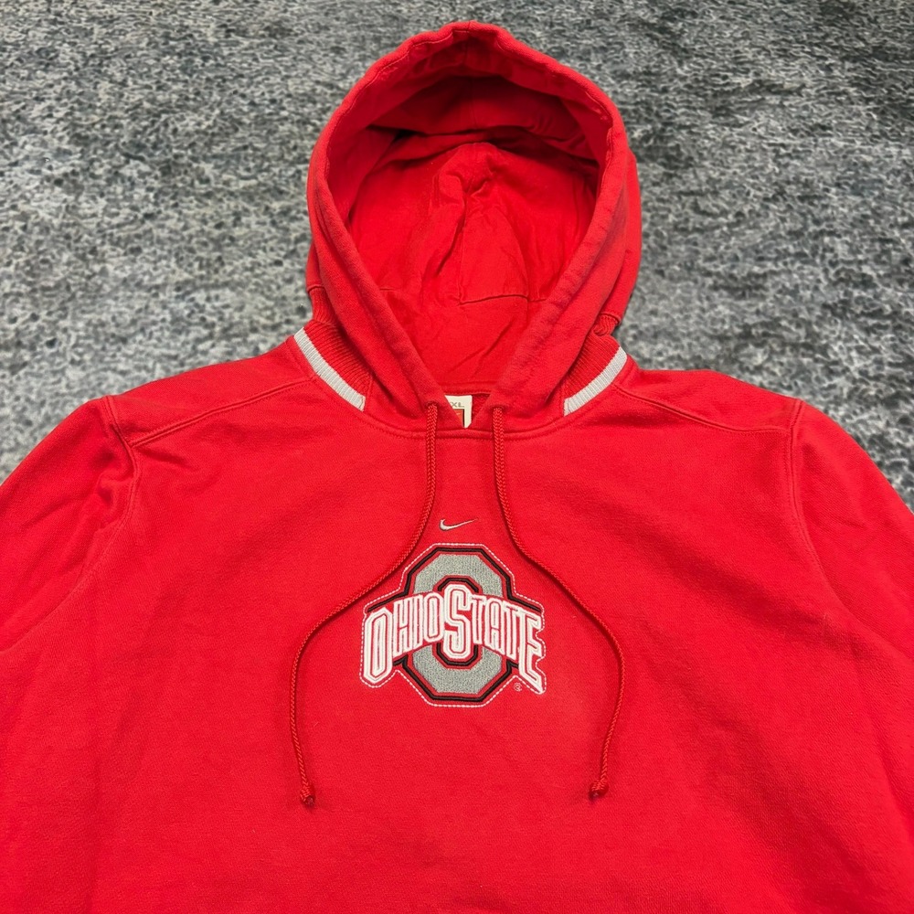 VTG Ohio State Buckeyes Nike Center Swoosh Hoodie Sweatshirt Youth XL Red